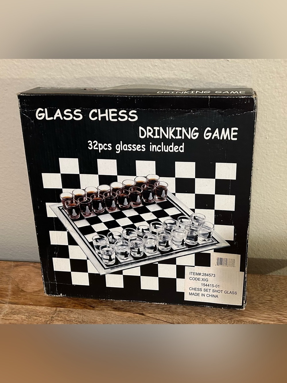 NWOT Glass Chess Drinking Game